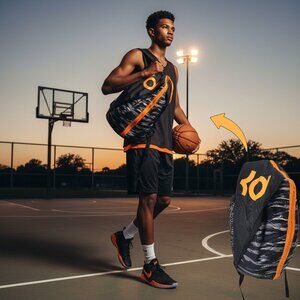 Nike KD Kevin Durant Max Air Backpack Black Orange Basketball Insulated Bag